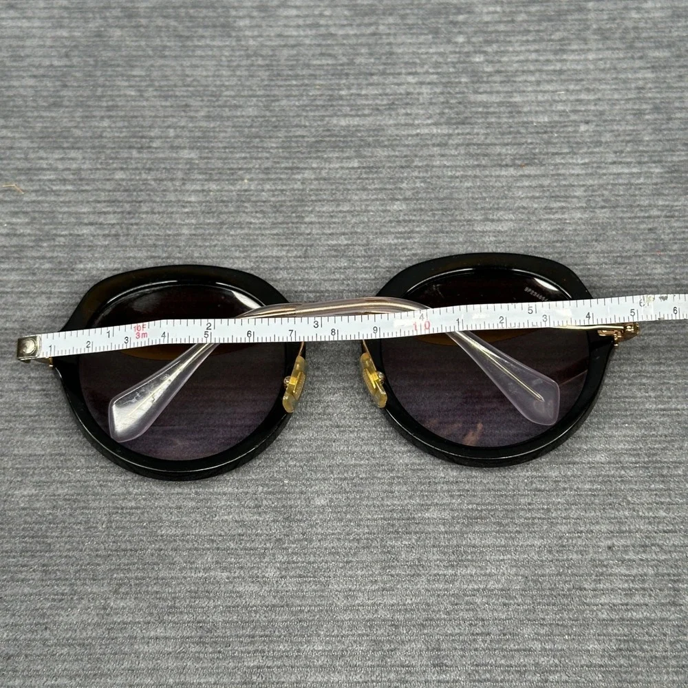 Miu Miu SMU 05Q Round Y2K Sunglasses Black Gold Metal Made in Italy 54-23-140